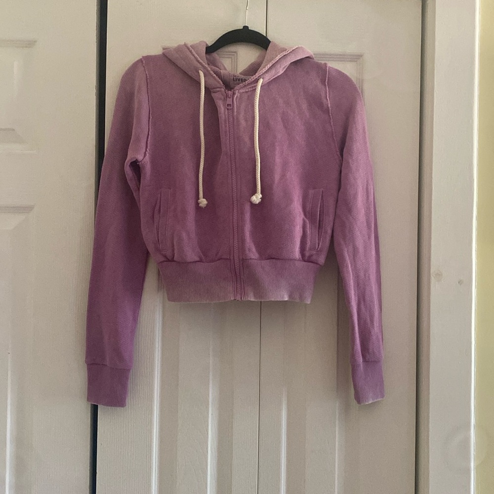 American Eagle This Feels Seriously Lived-In Size XS Zip Up Cropped Hoodie